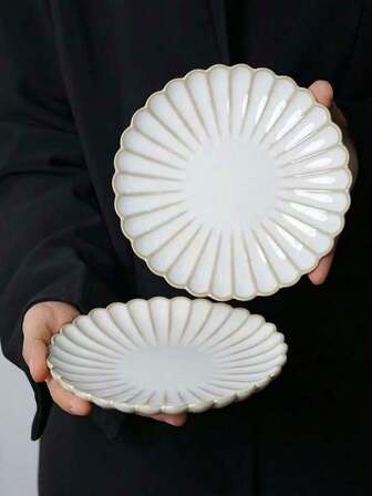 1/2/4 piezas platos de postre con forma de flor de cerámica, platos de aperitivo de cerámica de margarita minimalistas y vintage, platos de frutas, platos de pasteles y postres, platos de acompañamiento para la mesa del comedor