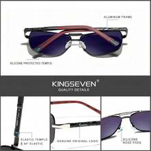 KINGSEVEN 经典男士时尚眼镜，高品质铝合金高清镜片，女士驾驶配件眼镜 - A - 查看 4