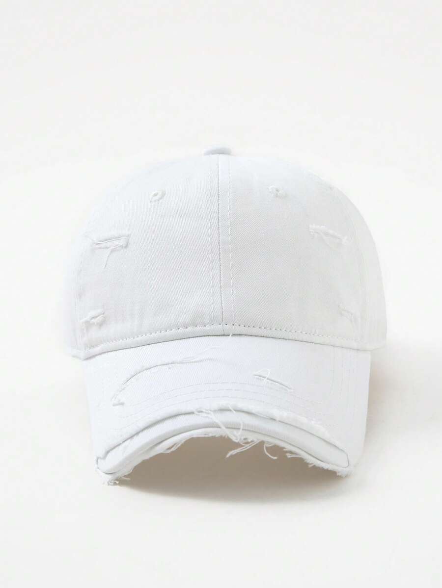 1pc Washed Distressed Casual Baseball Cap, Suitable For Everyday Wear And Travel - Dark Grey - View 1