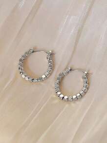 1 Paar minimalistische Kupferperlen Creolen, modische Alltagsaccessoires