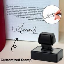 个性化签名印章 | 上传您的设计 | 紧凑型 2.2x4.5 厘米可定制空间，非常适合企业高管和行政人员 - BD22*45MM - 查看 7