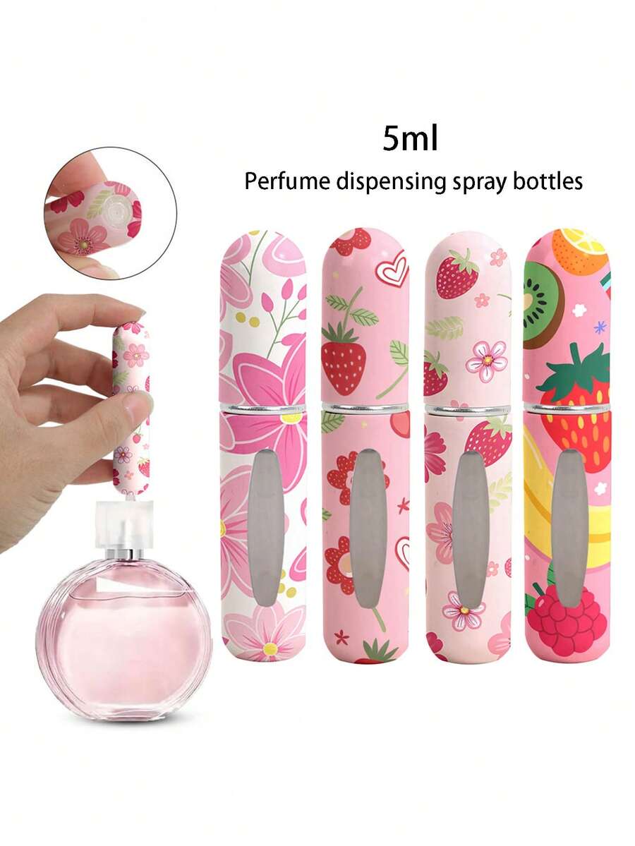 1 lọ đựng nước hoa có họa tiết hoa và dâu tây ở đáy, bình xịt phun sương tinh tế có thể tái sử dụng, dụng cụ đóng gói nước hoa họa tiết hình trái tim họa tiết da báo, nhiều họa tiết để lựa chọn, quà tặng sinh nhật cho gia đình và bạn bè, quà tặng ngày lễ, thích hợp để mang theo khi đi du lịch, dung tích 5ml - Nhiều màu - Xem 1