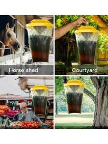 Ranch Fly Trap Reusable Fly Trap Killer Hanging Cage Mesh Pest Fly Trap For Horses, Portable Outdoor Fly Trap Bag Prevents Leakage And Catch Flies More Effectively, Suitable For Camping Garden Yard; Fly Killer, Restaurant Fly Trap, Reusable Fly Trap