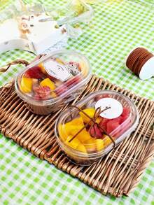 15pcs/Pack Oval Mousse Cake Cups With Transparent Lids, Suitable For Desserts, Tapioca Pearls, Fruits, Cookies, Candies, Pastries, Bakery, Food Packaging, Takeout (Stickers Not Included) - Multicolor - View 7