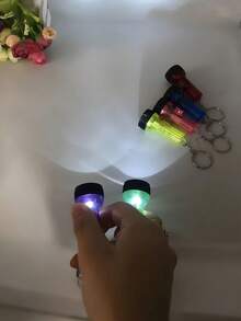 6pcs Mini Flashlight Keychain Small LED Keychain Portable Handheld Plastic Flashlight Camping Party Gift Keychain (Random Color),LED Flashlight Style Keychain With Lighting,For Spy Gadgets,Party Favors,Camping,Party Favors,Mini,Gifts - Multicolor - View 8