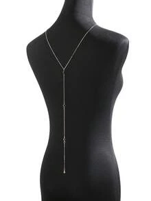 1 件时尚性感闪亮项链，玻璃水钻吊坠项链，适合女士，身体链，露背链，适合节日、聚会、礼物和夏季日常穿着