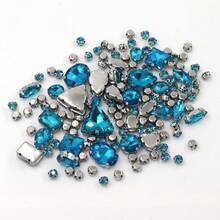 130 件 DIY 珠宝制作配件女孩混合形状水钻缝制宝石装饰套件，各种尺寸适用于 DIY 鞋子装饰、珠宝制作和时尚配饰 - 彩色 - 查看 14