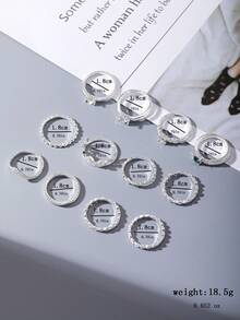 12/13/17/24/29/36件/套夏季优雅银戒指，波西米亚风，适合女士日常佩戴、海滩度假、旅行、母亲节、情人节、圣诞节、万圣节、礼物 - 彩色 - 查看 12