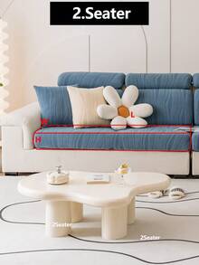 1件装四季通用弹力沙发套，防滑全覆盖加厚面料沙发座垫套，可水洗防尘沙发套，时尚清新家居装饰，宠物友好型，适用于L型及1/2/3/4座沙发，柔软家具保护套 - 霧霾藍 - 查看 14