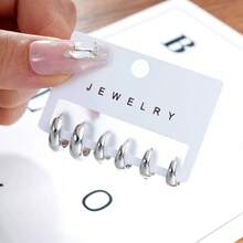 Trio Of Drop Earrings In 925 Silver And 18k Gold With Hypoallergenic Coating - Silver - View 4