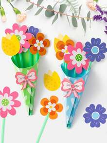 6set/1set-Millet Bouquet Craft Kit - Teacher Appreciation Bouquet Craft Kit, Make Your Own Bouquet Of Flowers For Mother's Day Homemade Thank You Gifts Crafts Family Fun Activities. -Easter Gift Small Gifts - Chinese New Year Small Gifts - Handmade DIY Small Gifts - Multicolor - View 3