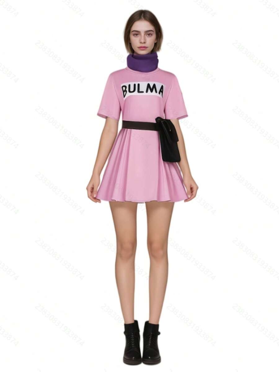Riman Boomer Cos Costume Anime Role Play Boomer Cosplay Skirt Summer Dress Women's Wear - Pink - View 1