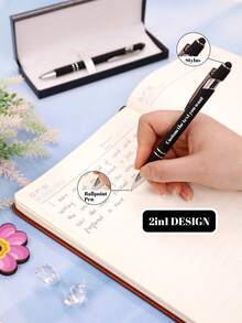 LICVIC 1/2Pcs Personalized Metal Ballpoint Pens, Gift Box, Customized Engraving Text Pens, Black, Suitable As Business Gifts, Advertising Gifts, Holiday Gifts, Company Gifts, School Gifts, Valentine'S Day Gifts, Capacitive Stylus Ballnoint Pen, Fit For All Canacitive Touch Screen Devices