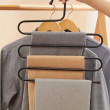 不锈钢多功能魔术S型多层裤架裤架衣柜整理架裤架带春秋简约夏季上衣 - 彩色 - 查看 5