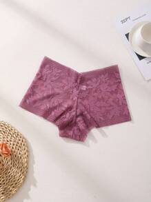 6 PCS Women's Sexy Lace Boxer Shorts Mid Waist Seamless Panties Tummy Control &Butt Lifter Stretch Lingerie Comfortable And Breathable Briefs Sports Underwear