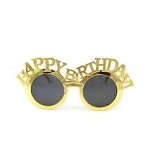 1pc Vintage-Style Happy Birthday Party Glasses, Fun, Colorful, And Quirky Photo Props Electroplated Glossy Glasses, Happy Birthday Party Glasses, Birthday Party Atmosphere Accessories, Photography Props Halloween