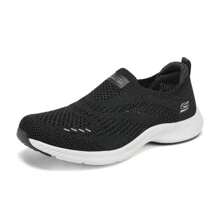 Skechers Women Lightweight Low-Top Comfortable Walking Shoes, Shock-Absorbing Durable Casual Sneakers, 104637-BKW
