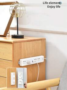 Non-Hole Socket Holder, Extension Cord Storage Box, Suitable For Kitchen, Home, Office, Wall Mounted, Self-Adhesive Desktop Socket Holder, Practical Hook