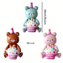 1 szt. Słodki balon foliowy w kształcie misia, balon urodzinowy na imprezę tematyczną, dekoracja, artykuły imprezowe, ujawnienie płci, dekoracje urodzinowe