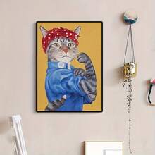 1 件奇幻动物帆布墙画，创意猫咪罗西海报，无框俏皮猫咪装饰，适用于家庭、卧室、厨房、客厅、浴室、酒店、咖啡厅 - 彩色 - 查看 12