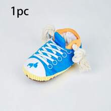 1-Pack Sneaker-Shaped Dog Chew Toys With Rope Knots & Squeaky Ball – Durable Oxford Fabric Chewers For Aggressive Chewers, Interactive Squeakers Noise For Puppies/Adult Dogs, Indoor Outdoor Play