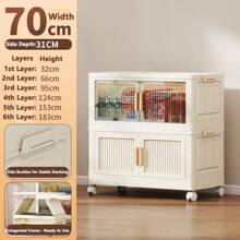 Folding Multilayer Storage Cabinet, Living Room Snacks Toys Organizer Shelf, Home Storage Wardrobe Closet