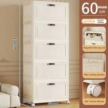 5/4/3/2/1 Armario plegable de varios niveles para almacenamiento de ropa, para uso de adultos, fácil de montar, para dormitorio - Multicolor - Ver 28