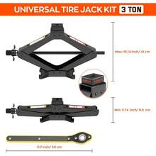 Local Delivery -Portable Tire Jack Repair Kit With Lug Wrench,Car Lifting Jack For Auto/SUV/MPV Universal Car Jack Kit Scissor Jack For Car 2 Ton Spare Tire Changing Kit, - 3 Ton - View 3