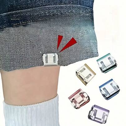 2/4/8/12/24 piezas Clips invisibles para acortar las patas del pantalón, evitan que los pantalones se arrastren, dispositivo de cierre de pierna oculto sin costuras, accesorios de ropa antideslizantes adecuados para jeans, pantalones
