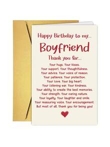 1 件浪漫快乐男友生日卡片礼物，来自女朋友，可爱感谢 BF 生日礼物，祝我男朋友生日快乐 - 多色 - 查看 1