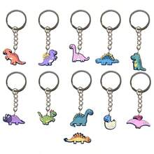 Dinosaur Keychain, Soft PVC Cartoon Bag Hanging Decoration - Teenager Backpack Accessory - Holiday/Birthday Creative Gift - Multicolor - View 1