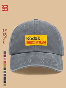 1pc Vintage 90s Film Logo Printed Baseball Cap, Solid Color Simple Design, Multiple Colors Available, , Black Papa Retro Truck Driver Hat, Adjustable Size, Outdoor Photography Sun Hat, Ideal Gift For Casual, Recreation, Hiking, Photography, Birthday, Holiday