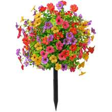 1 bucă floare artificială margaretă violet vibrantă cu țăruș, decorațiuni interioare, cadou, terasă, grădină, aranjament floral, primăvară, Crăciun, Halloween, Ziua Memorială