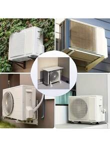 耐用阻燃空调罩，带安全扣，防水遮阳，安装简便，银色，涤纶纤维混纺，适用于户外家具保护！（产品包装有折痕，如图所示）