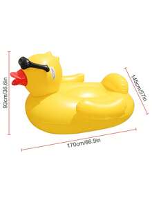1pc Inflatable Giant Sunglasses Duck Pool Float, Adult Riding Accessories, Suitable For Pool, Beach, Party, Summer - Yellow - View 7