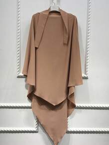Nida-Stoff-Einzelschicht Tie-Up Gebetsmantel, atmungsaktiver praktischer Hijab für Frauen, geeignet für den täglichen Gebrauch, Frühling/Sommer/Herbst