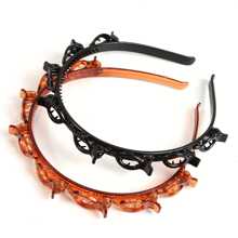 2pcs Woven Hairbands & Bangs Clips Hair Accessories, Multi-Layer Hollow Headband & Hair Clips Top Clips