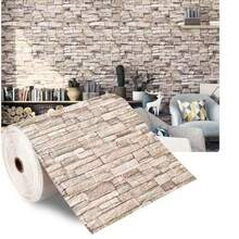 200厘米长3D砖墙贴纸DIY装饰防水自粘墙纸儿童房装饰卧室厨房家居墙壁装饰 - 彩色 - 查看 13