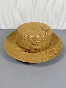 Summer Casual Straw Hat For Women, Simple Fashion British Style, Beach Sun Hat For Holiday, Vacation, Sun Protection - Straw Hat - View 18