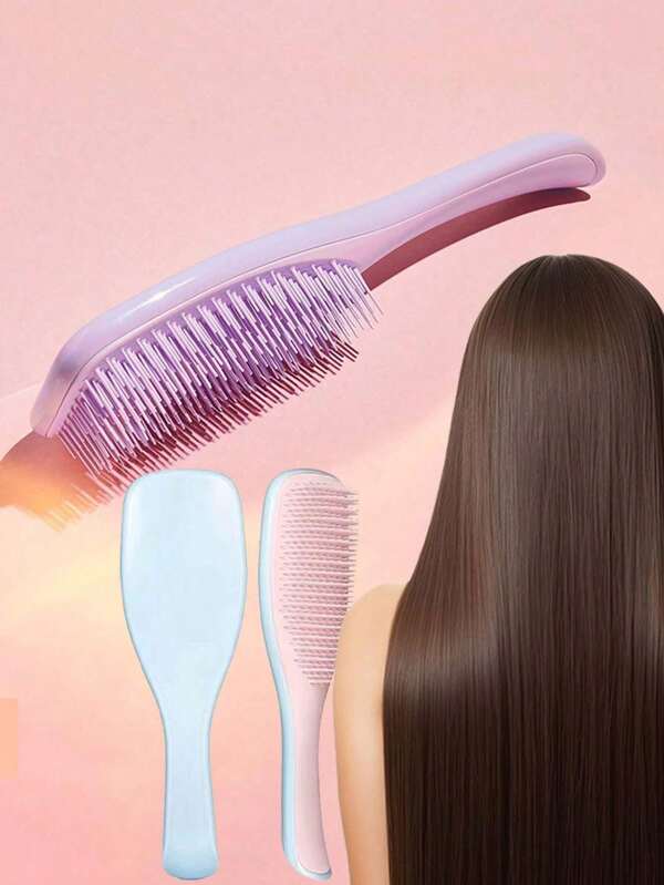 1pc 2-In-1 Anti-Tangle Massage Scalp Brush, Magic Detangler Hair Brush With Air Cushion For Wet & Dry Hair, Eliminates Knots & Reduces Breakage For All Hair Types