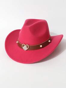 1 peça chapéu de cowboy de lã sintética feminino, tema de cowboy ocidental, adequado para festivais de música, eventos de cowboy ocidental, festas vintage, festas à fantasia, celebrações, apresentações de palco e uso diário - cartola - Ver 8