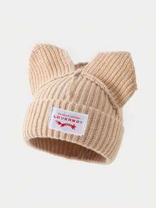 1 件男士兔耳补丁 Y2K 针织帽，温暖冬季日常佩戴配饰无檐帽秋季服装 - A - 查看 6