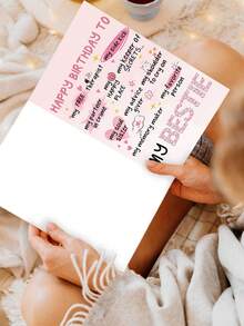 1 pièce Carte d'anniversaire amusante pour femmes, sœur ou meilleure amie - Carte d'amitié humoristique, cadeau d'anniversaire mignon pour la meilleure amie, nièce ou sœur de l'âme - multicolore - Voir 5