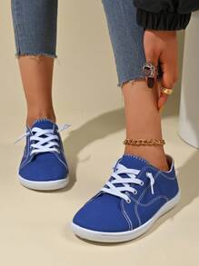 Damen Segeltuch Sneaker in Große Größen, Lässig sportschuhe, bequemer weiter Zehbereich, geeignet für tägliche Lässig und Sport, EU Größe 36-45