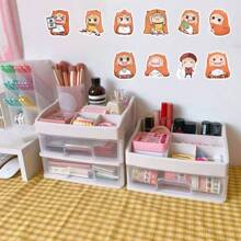 63 pegatinas pequeñas enterradas de versión "Q", pegatinas de personajes de dibujos animados y anime adorables, decoraciones DIY, pegatinas de vinilo resistentes al agua de animales, adecuadas para premios en el aula, pegatinas para patinetas, laptops y botellas de agua
