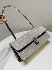 2025 Sparkling Crystal Wristlet & Hand Carry Evening Bag, Sophisticated Craftsmanship Luxury Party Clutch, Elegant Formal Occasion Purse For Ladies - Multicolor - View 9