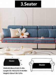 1件装四季通用弹力沙发套，防滑全覆盖加厚面料沙发座垫套，可水洗防尘沙发套，时尚清新家居装饰，宠物友好型，适用于L型及1/2/3/4座沙发，柔软家具保护套 - 霧霾藍 - 查看 17