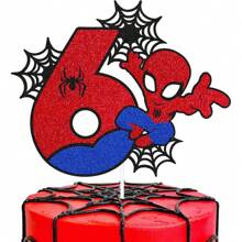 Disney 1-8-Year-Old Spider Man Themed Birthday Cake Decoration Plugin, Birthday Party Cake Decoration, Celebration Cake Decoration