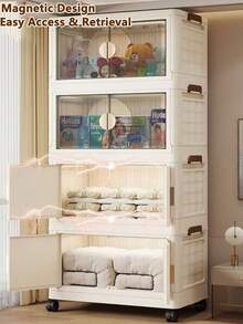 Armario plegable multiuso, organizador de almacenamiento de ropa, mueble de uso doméstico para el salón para guardar aperitivos, juguetes y accesorios