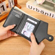 1pc Floral Print Women Short Wallet, Large Capacity, Multi-Card Slots For Credit Cards, ID, Cash And Coin Purse, Fashionable & Portable Tri-Fold Snap Closure, Suitable For Outing, Shopping, Student, Office Worker, Back To School Gift, Mother's Day Gift, Birthday Gift, Anniversary Gift, Best Gift For Women - Pink - View 4